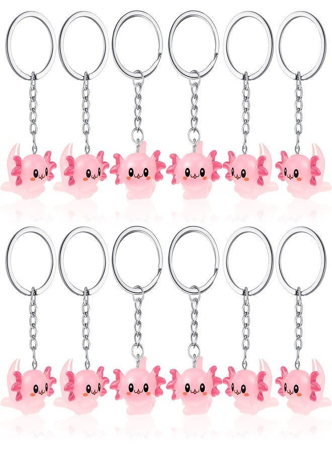 Henoyso 12 Pcs Luminous Axolotl Keychain Glow in the Dark 3D Cartoon Axolotl Keychain Birthday Party Favors Charms Pendant Accessories Decorations for Key Backpack Birthday Christmas(Cute) - Image 1